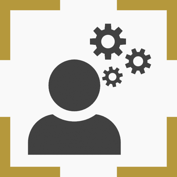 Person and gears icon